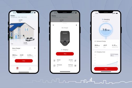 Elecq fali töltő, 22 kW, 4G, RFID, WiFi, Bluetooth, Ethernet, Type 2 aljzat