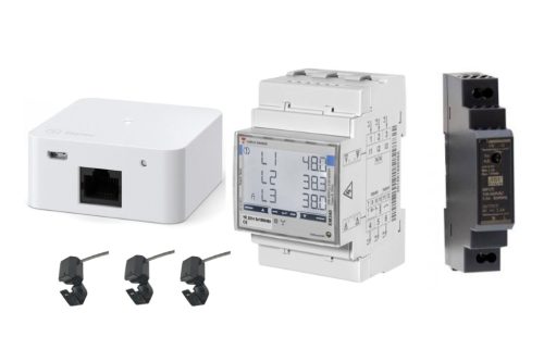 Zaptec Sense kommunikációs modul + 5V-os tápegység + 3-fázisú fogyasztásmérő, max 600A + 3 fázisú áramváltó